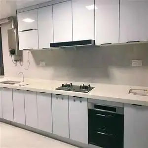 厨房橱柜门定制钢化玻璃门板晶钢门定做灶台铰链厨柜门自装金钢门