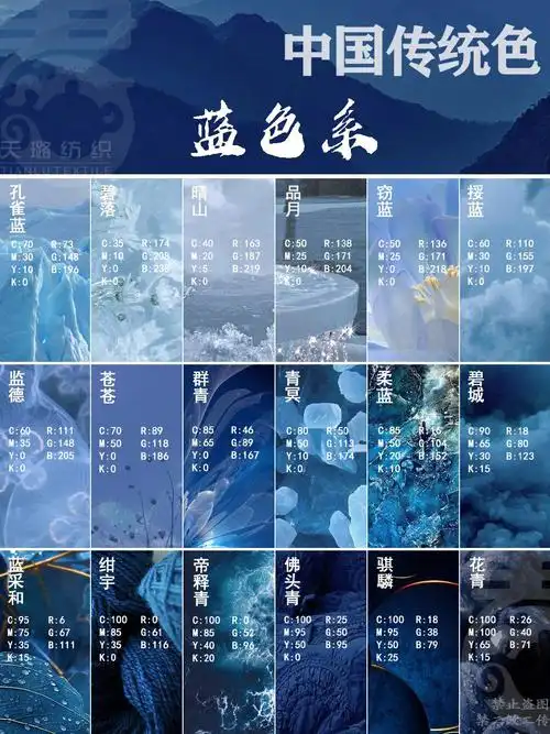 小伙伴要的蓝色系来啦～#中国传统色  #配色灵感  #配色  #色卡