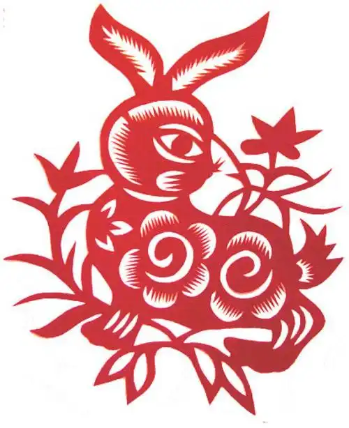 可爱的剪纸兔子