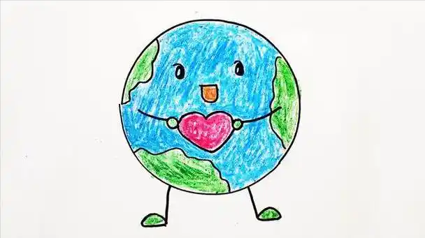 2022最新画地球简笔画画地球简笔画涂色