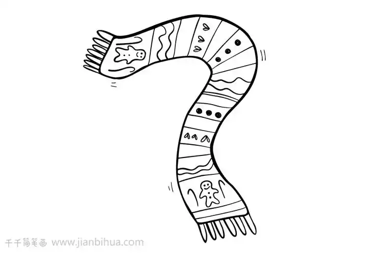 轻松学 围脖简笔画_围巾简笔画