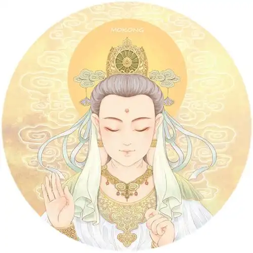 观音菩萨头像佛学描金上色静心减压手抄描金画diy