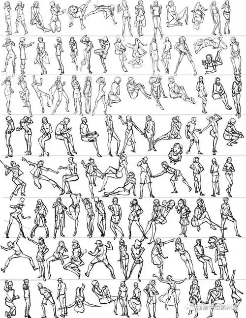 10000种人体速写动态线稿临摹【第11期】_人物