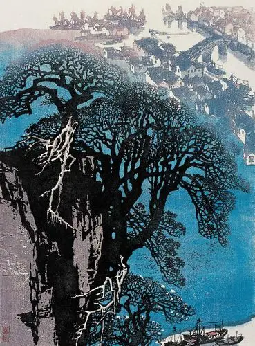 一组精美的木刻风景画.1.