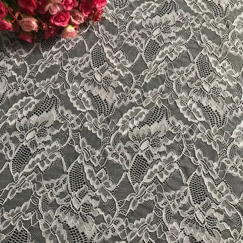 厂家直供锦氨弹力蕾丝面料 股线蕾丝面料 服装针织提花面料 新款
