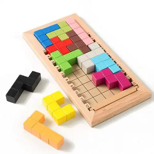 立方体儿童智力拼图玩具空间思维训练专注力俄罗斯方块早教教具