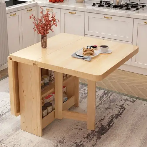 餐桌实木折叠小户户型伸缩长方形创意多功能家用餐桌