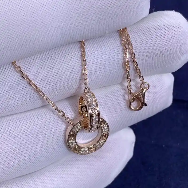 满钻双环项链.ca love series paved di - 抖音