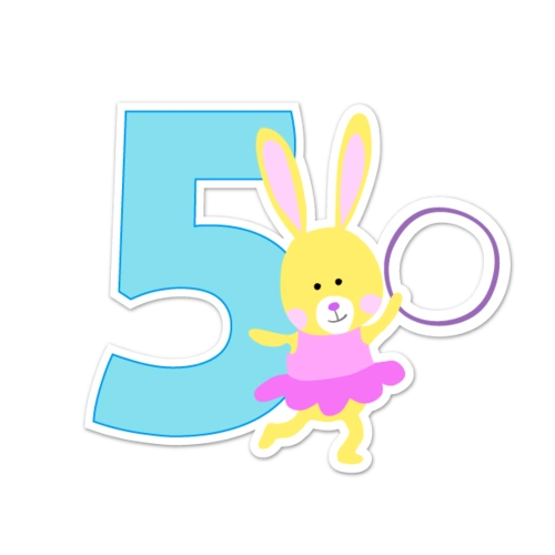 卡通动物装饰数字5图片