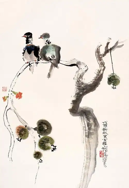 国画泰斗程十发作品选一花鸟风景篇