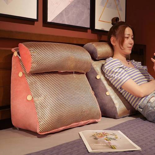 靠垫0904n秋季靠枕床头抱枕靠背枕床上软包大靠背垫卧室三角枕头