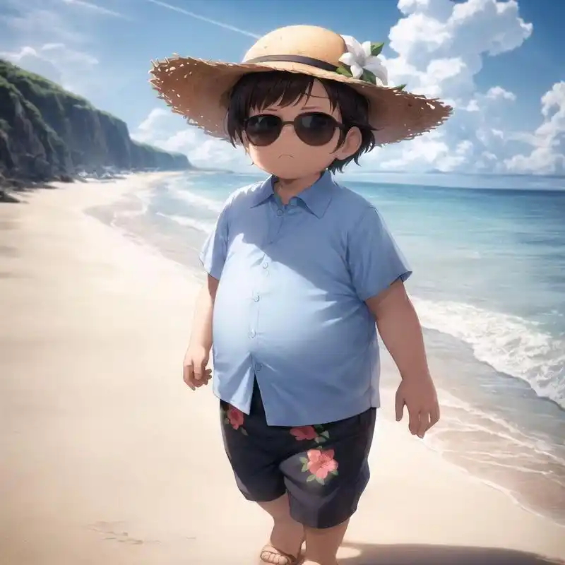 每日头像|敲可爱胖嘟嘟海边小男孩头像来啦 78嘟嘟嘟~这款可爱的肉