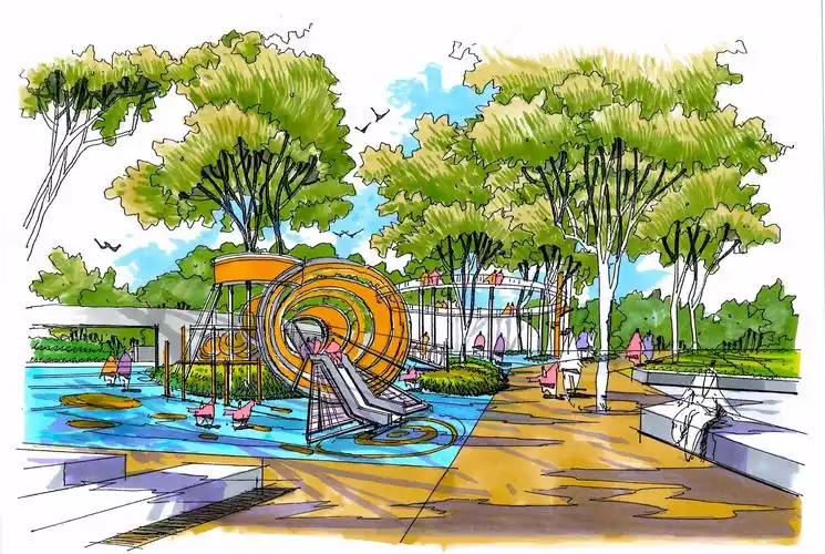 景观园林马克笔手绘-儿童主题广场·tw突围设计考研出品