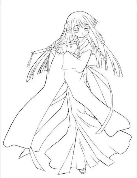 卡通女孩简笔画动漫古风古装美女简笔画古装美女简笔画全身古风女孩简