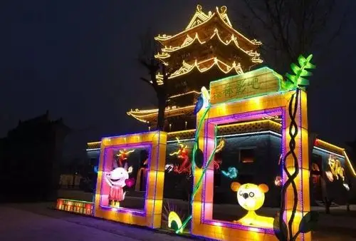 菏泽2020郓城水浒好汉城贺年灯会19观灯新模式