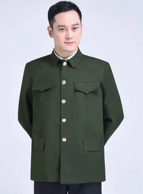 罗蒙旗舰官方店中山装外套军便装上衣中老年翻领爸爸装中式服装老人