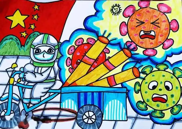 在一起共战疫小记者抗疫主题绘画作品选登九