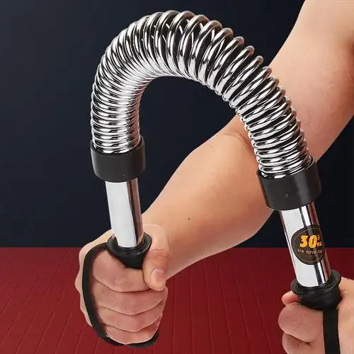 电镀臂力器臂力棒50 40 30公斤kg锻炼手臂古达双弹簧握力棒黑色手柄30