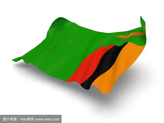 盘旋的赞比亚国旗(剪影路径)