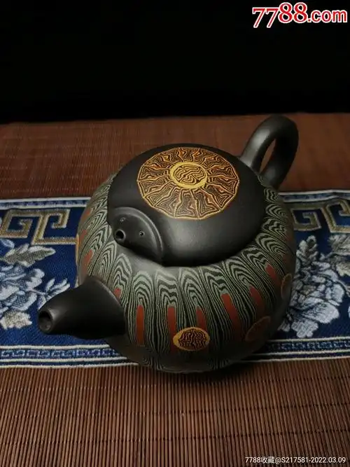 旧藏精品紫砂壶现代宜兴工艺大师魏援良作品品名金钱龟砂料紫砂胶