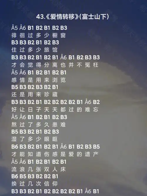 sky光遇曲谱富士山下与爱情转移