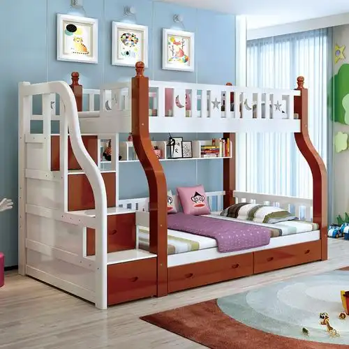 禧漫屋床 上下床子母床双成人高低床双人床上下铺成年大人床全实木床