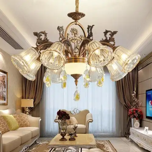吊灯客厅卧室欧式现代简约锌合金温馨浪漫创意房间灯餐厅水晶灯具