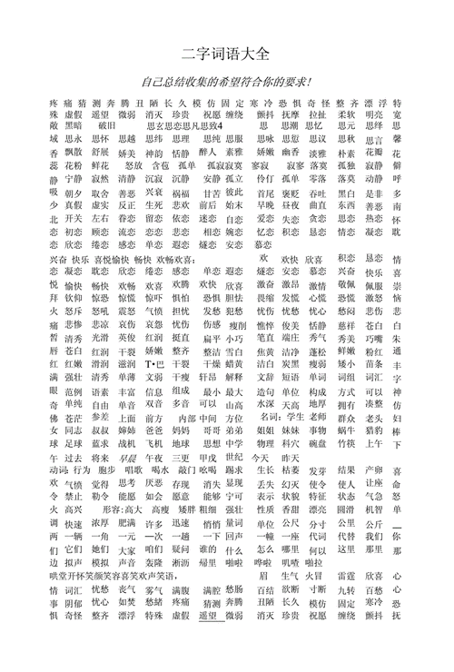 二字词语大全.docx