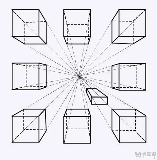 临摹一点透视正方体—绘画基础透视的练习