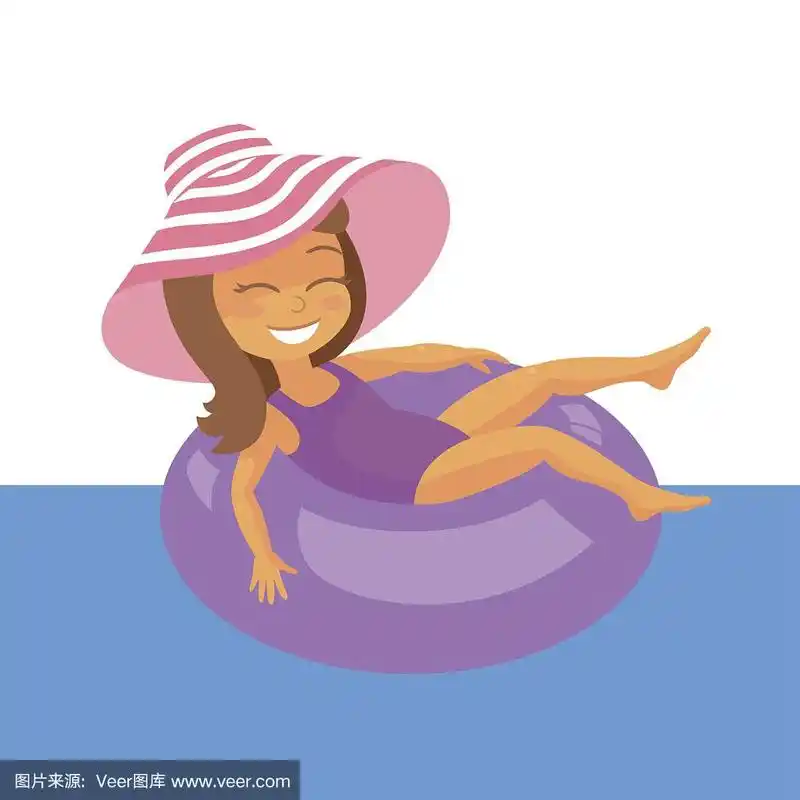 向量快乐女孩在水中放松