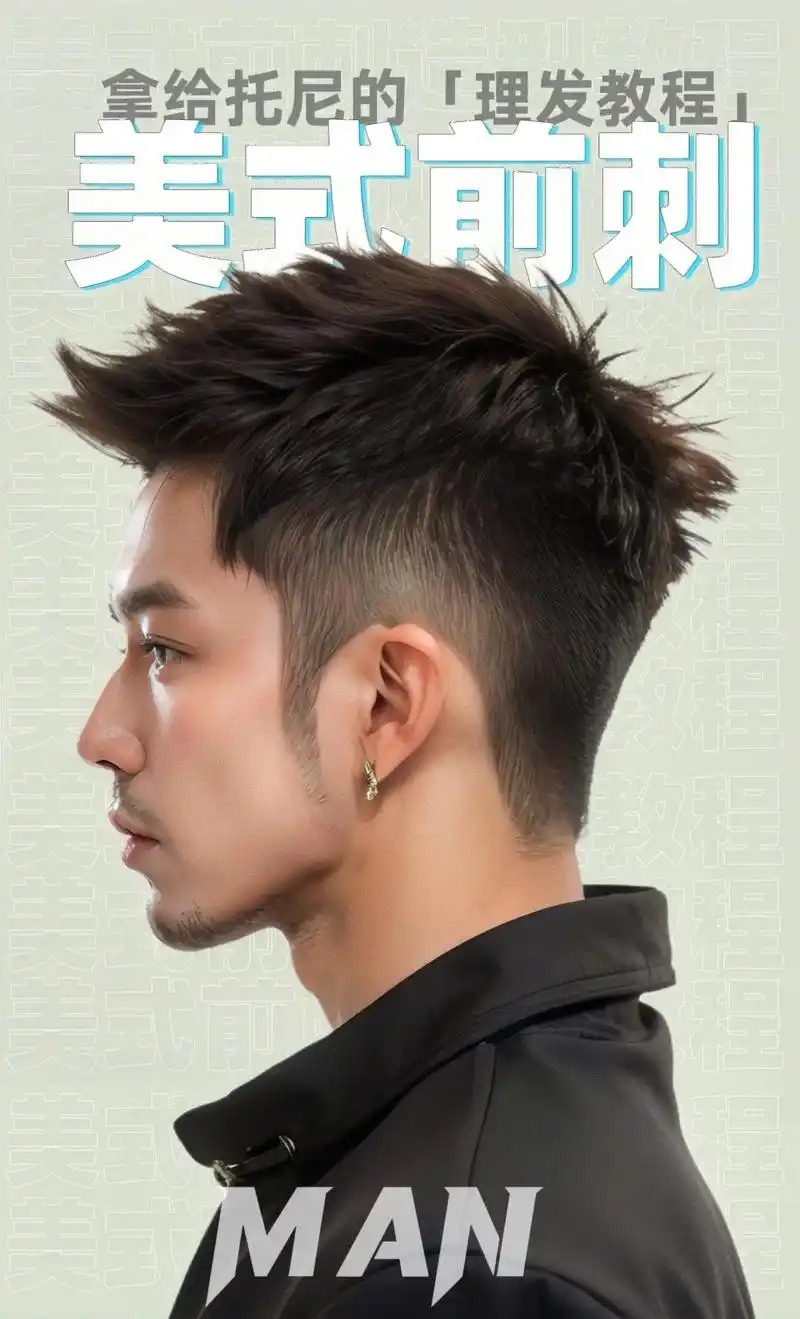 美式前刺「理发模板」.哥们儿,你们问了很多次的,前刺发型秘籍 - 抖音