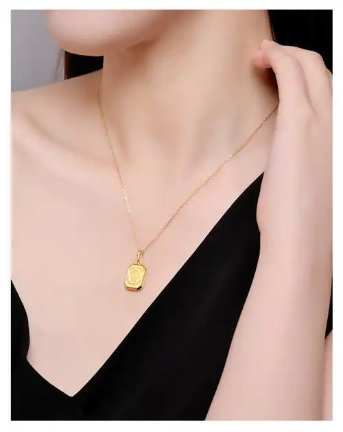 老凤祥款式 黄金吊坠女5g极光女项链足金小天使素金挂坠送女友礼物