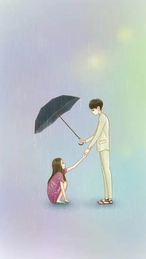 唯美手绘情侣,高清图片,手机锁屏桌面-壁纸族