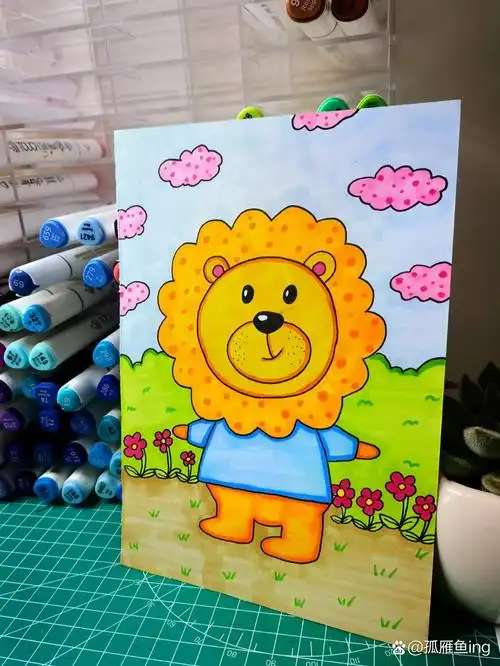 儿童马克笔手绘简笔画动物