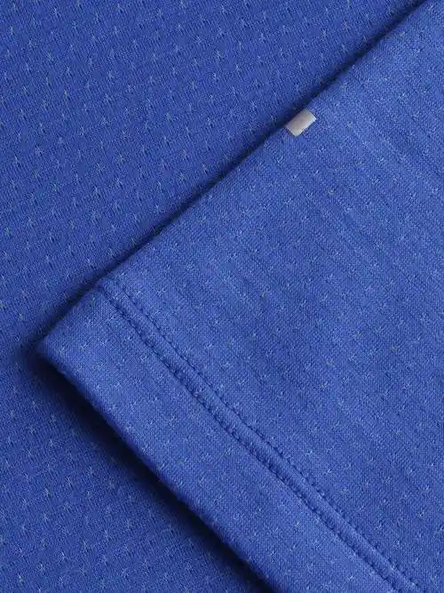 钴蓝色恒温透气羊毛logo款运动t恤