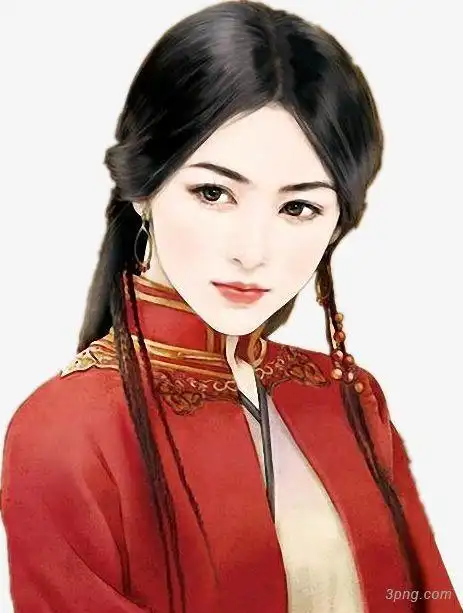 红衣凝视女子png素材透明免抠图片其他元素