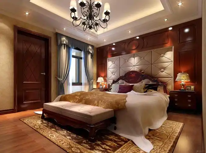 别墅欧式风格卧室_丰泰橡树溪谷别墅装修效果图-x团装修网