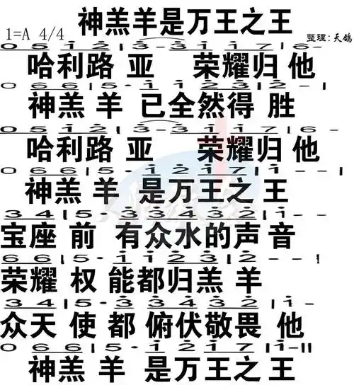第118首 -神羔羊是万王之王 简谱大字版_简谱_搜谱网