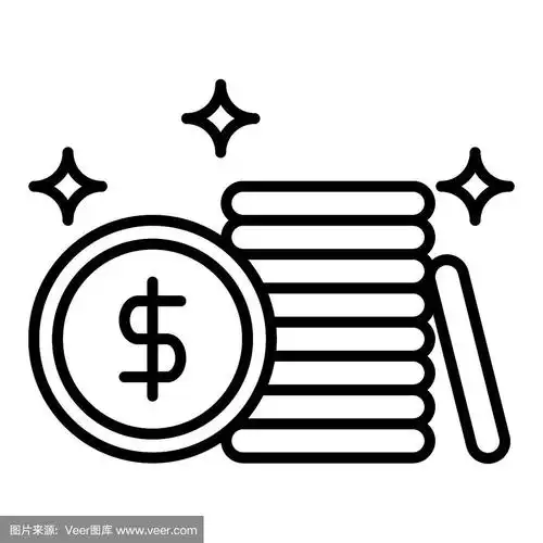 货币硬币图标,矢量插图,金融大纲