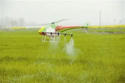 3月23日上午,息县临河乡罗寨村合作社采用小型无人飞机为小麦喷洒农药