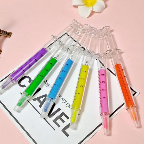 创意搞怪针管荧光笔彩色记号笔 韩国文具学生多色糖果荧光标记笔