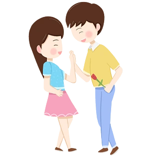 七夕情人节卡通男孩女孩击掌约会