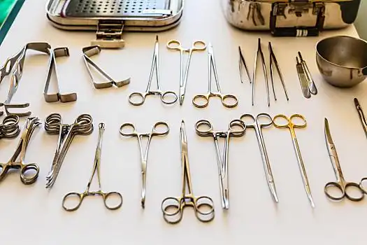 手术工具,工具,解剖刀,钳子,镊子,放置,桌子,外科手术