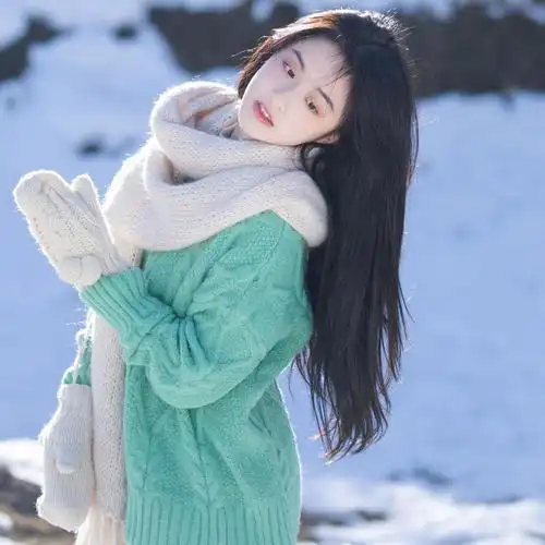 小清新冬日美女头像