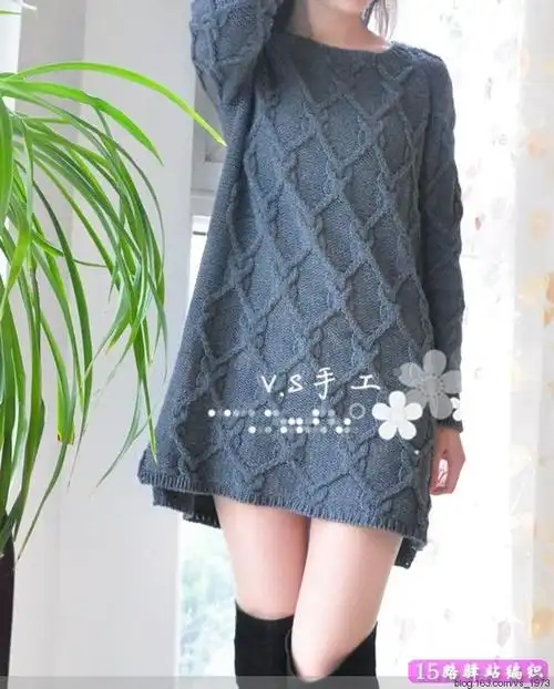分享几十款漂亮独特的棒针花样,全是高清图解女士毛衣编织款式之从上