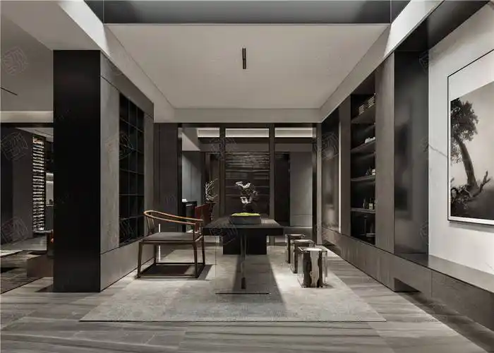 名流御园|550㎡|现代轻奢装修茶室效果图