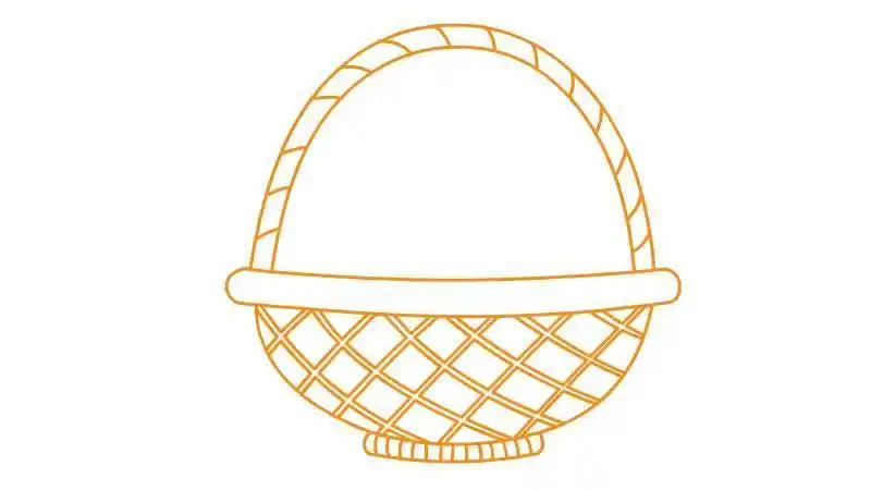 一个篮子里装着鱼的简笔画