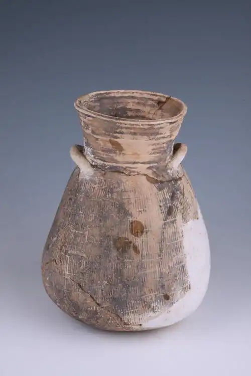 【光泽县博物馆】青铜时代蓝纹双耳鱼篓陶罐_文物资源_福建省文物局