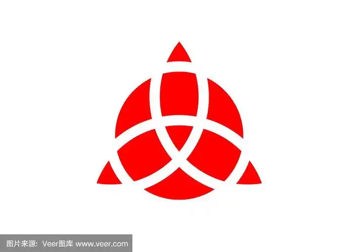 三角几何标志红色三位一体结巫术