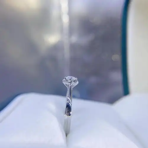 18k空托纯银改款戒指铂金定制四爪经典戒托手饰